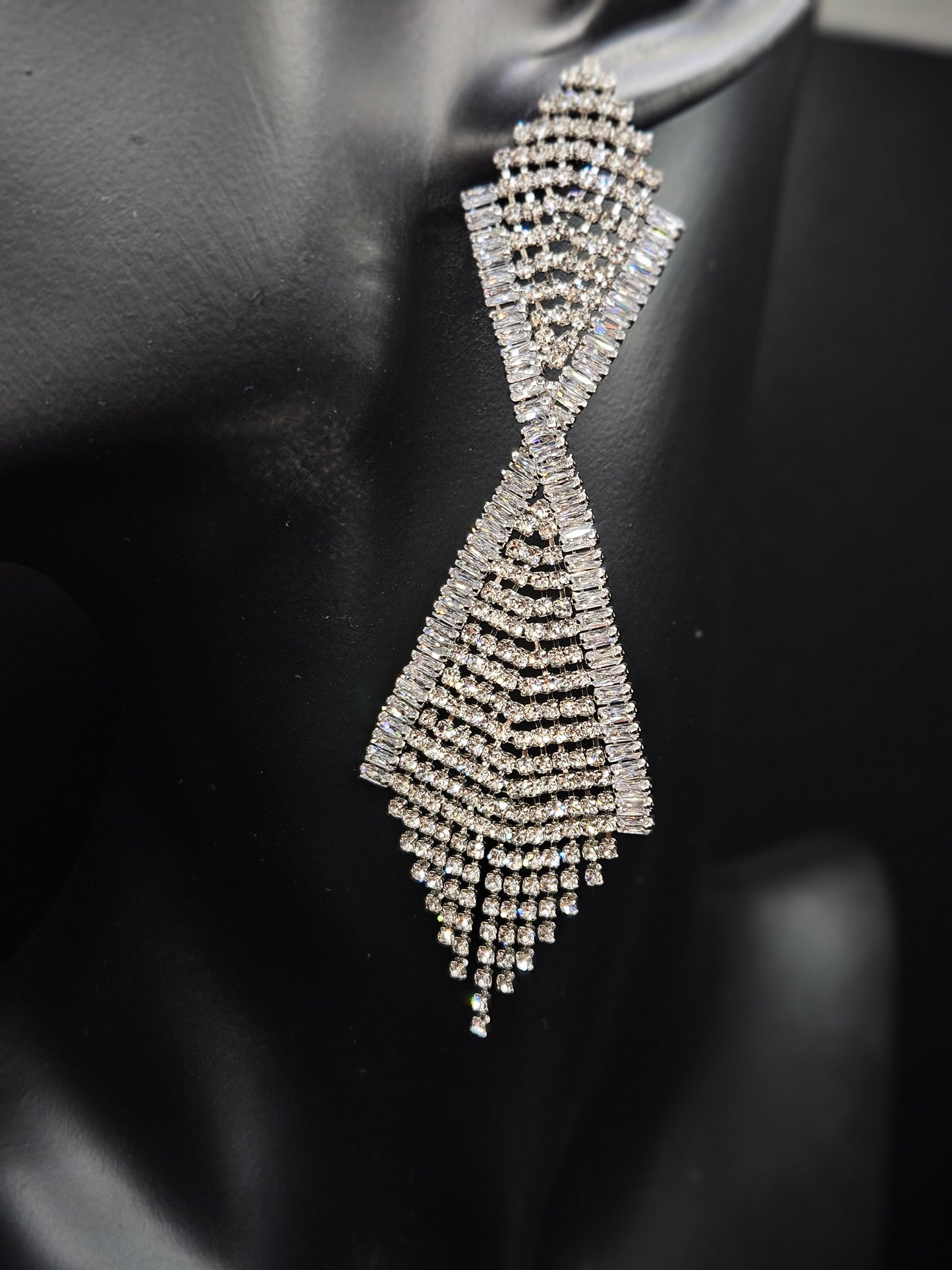 Crystal Crossed Earrings