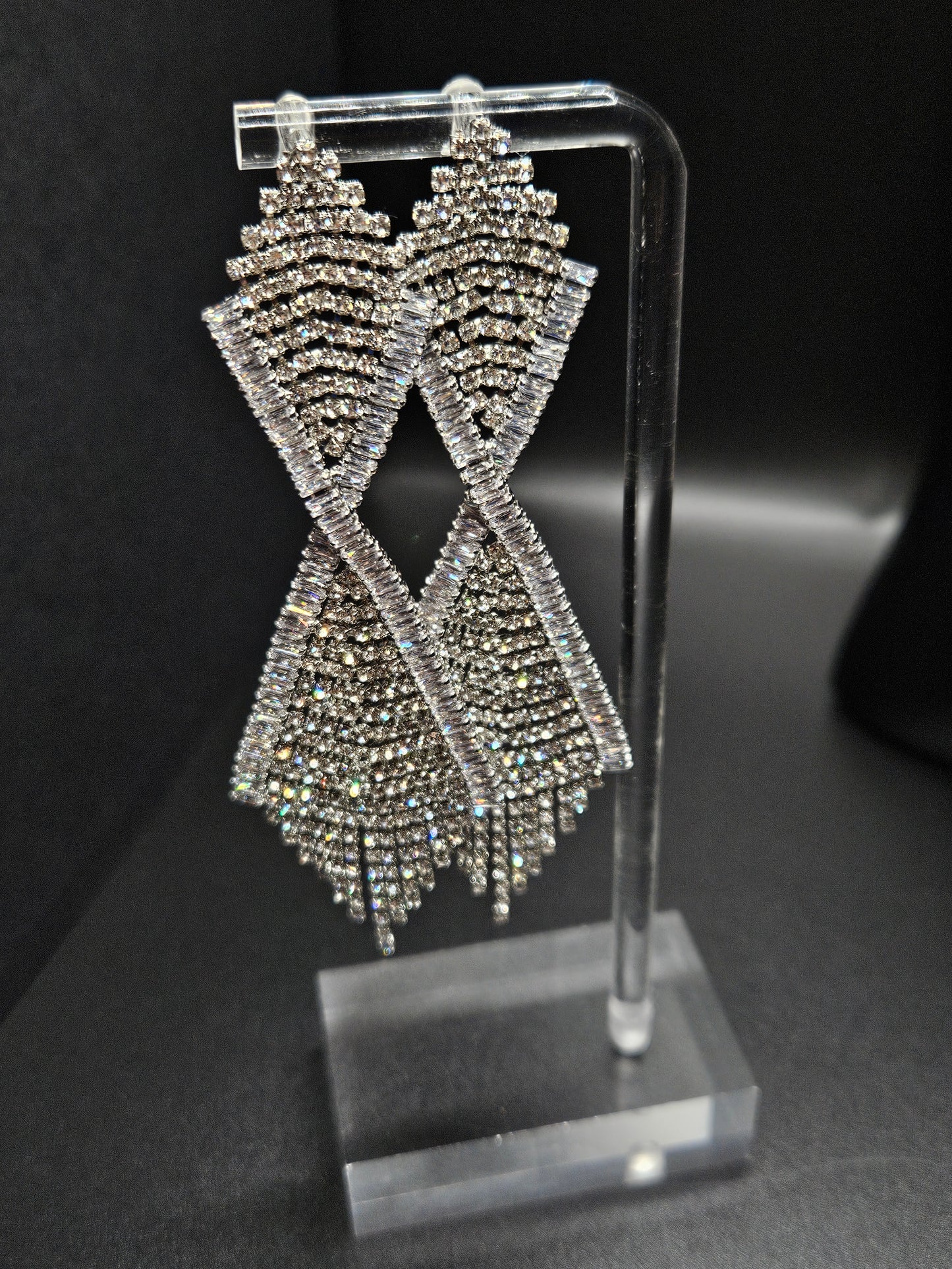 Crystal Crossed Earrings