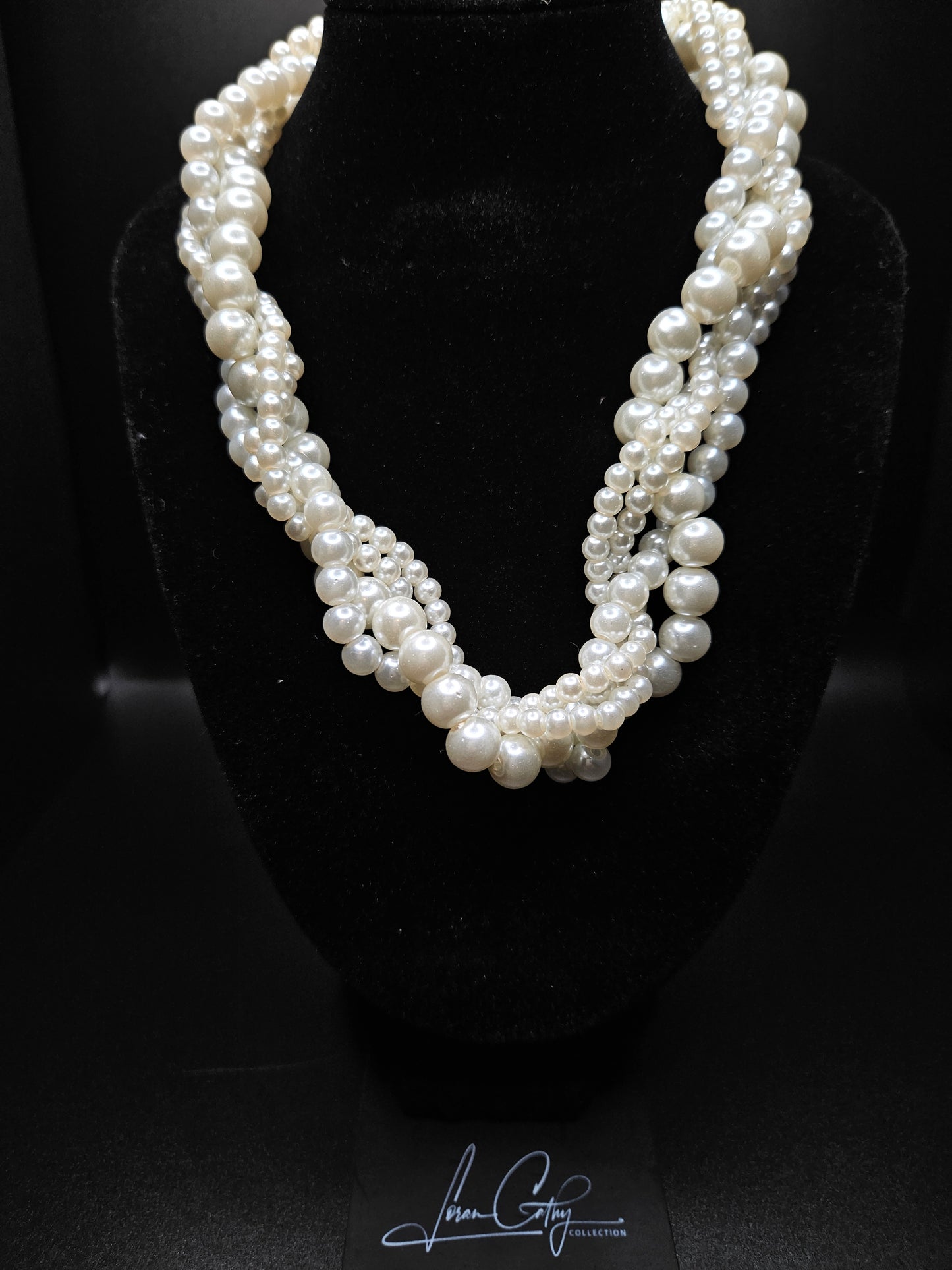 Quad Braided Pearl Necklace