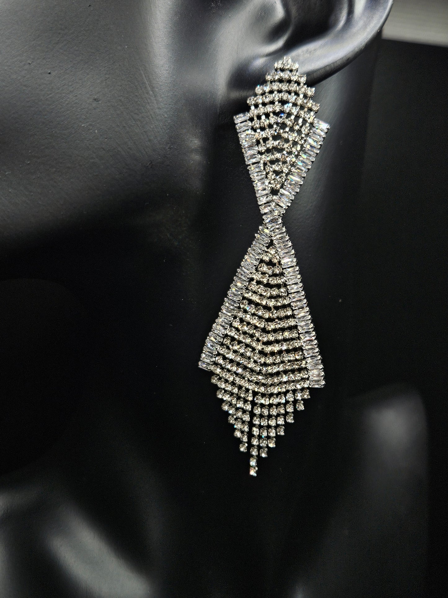 Crystal Crossed Earrings
