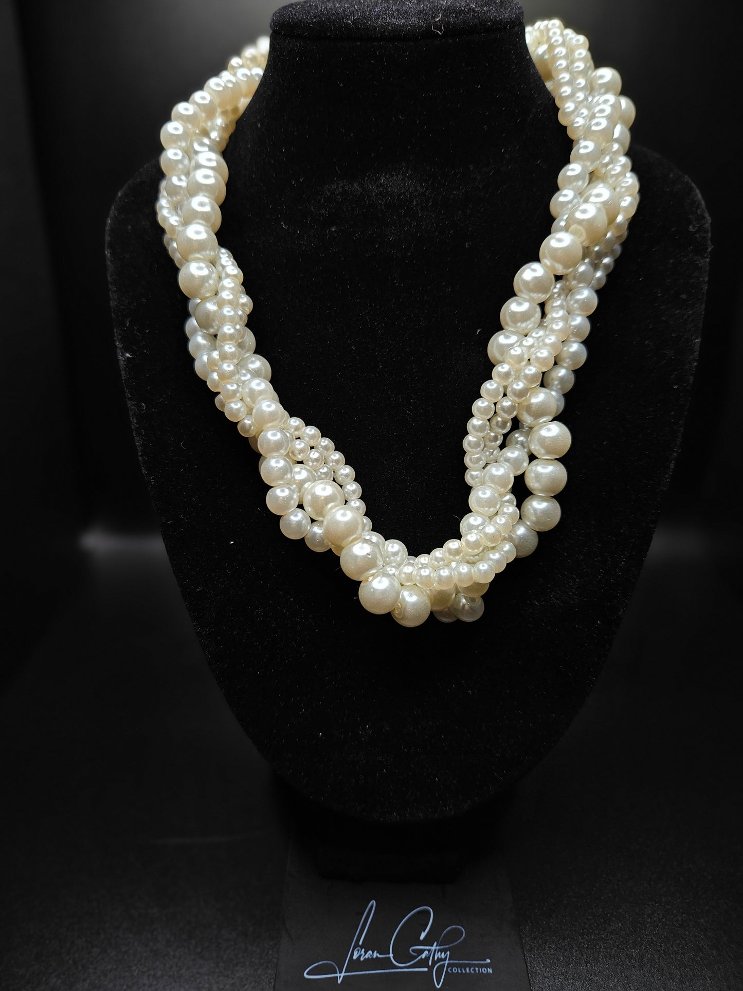 Quad Braided Pearl Necklace