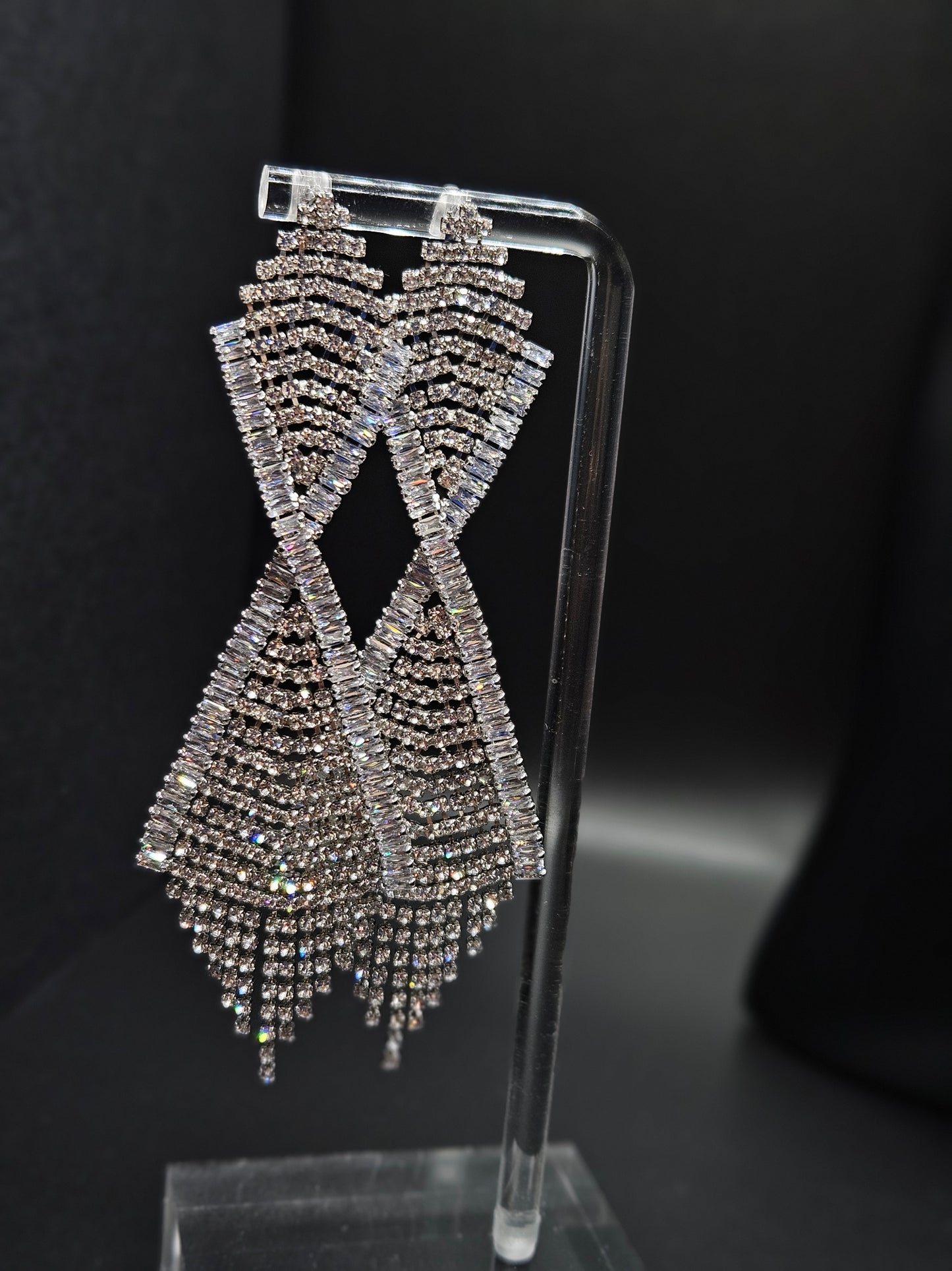 Crystal Crossed Earrings